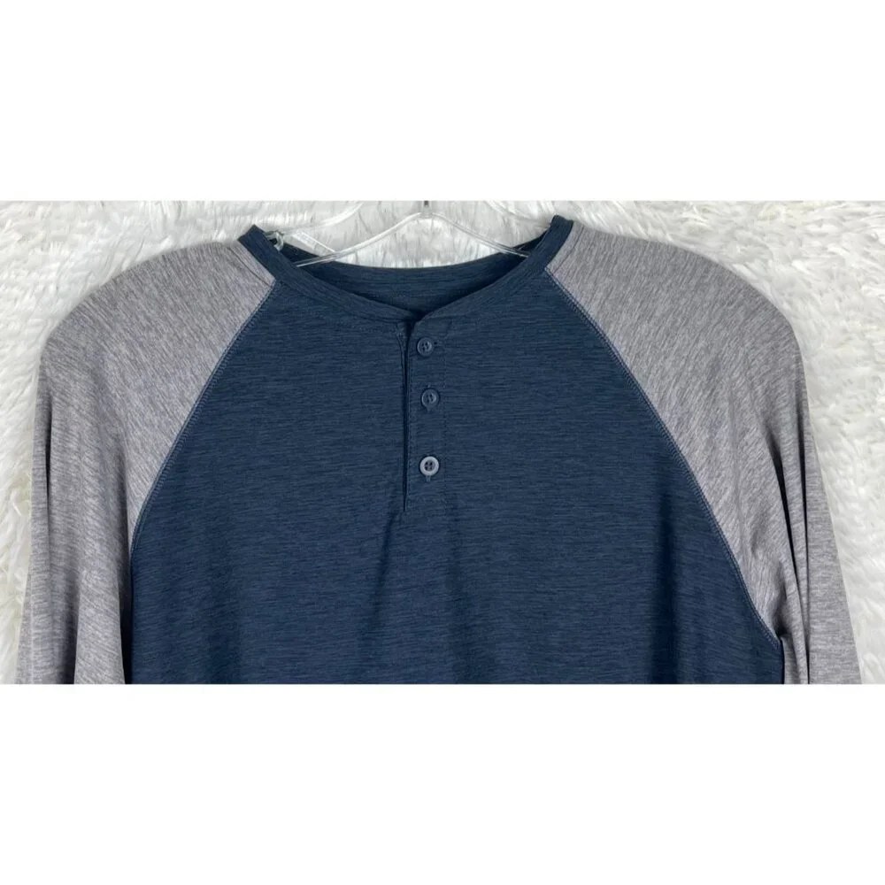 Rumi + Ryder Boys XL 16 Long Sleeve Blue/Gray Shirt Quick Dry Moisture Wicking